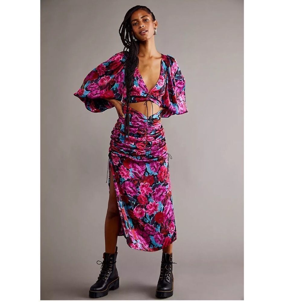 New Free People For Love & Lemons Scarlett Midi Dress